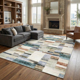 Garvee Washable Geometric Area Rug - Modern Multicolor Low Pile Non-Slip Carpet for Living Room, Nursery, Bedroom, mark Resistant, Soft - 6x9ft - Colorful