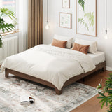 Garvee 10 Inch King Size Wood Platform Bed with Wooden Slats - No Box Spring Needed, Easy Assembly - Engineered Wood - Minimalist Open-Side Design - Natural Walnut - Bedroom - Natural Walnut