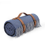 Garvee Waterproof Outdoor Picnic Blanket, 59" x 79" Large Picnic Mat with Durable Oxford Cloth & Soft Acrylic Fabric, Foldable Sand-Proof Rug for Beach, Camping & Parks - Blue