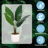 Garvee Set of 2 Realistic Artificial Fiddle Leaf Fig Trees – 50cm Faux Greenery in White Marble Pots – Maintenance-Free, Pet Safe, Modern Home or Office Decor – Mini Traveler's Banana - Golden Pothos