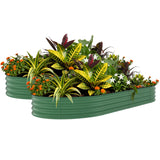 Garvee 2 Pack 10' X 4' X 1.5' Rust-Resistant Galvanized Raised Garden Beds – Large Metal Planter Boxes, Durable, Easy Assembly, for Vegetables, Flowers & Outdoor Plants – Green, Upgraded with Anti-Cutting Strips - Green