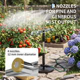 Garvee Patio Misting System for Backyard & Pool, 31–40 in Adjustable Stand with 4 Nozzles, Water-Fillable Base and Portable Black Design