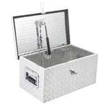 Garvee 20"X12"X9.5" Aluminum Diamond Plate Truck Bed Tool Box - Heavy-Duty Waterproof Storage Chest, Lock & Keys, Side Handles, Portable for Pickup/RV Trailer/Van - Color: Silver Natural - Sliver