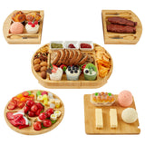 Garvee Large Wooden deli platter-style Board Gift Set – Cheese Platter Serving Tray with Knives – Perfect for Gifting & Entertaining – Ideal Meat & Cheese Presentation – K2350-1 - Wooden