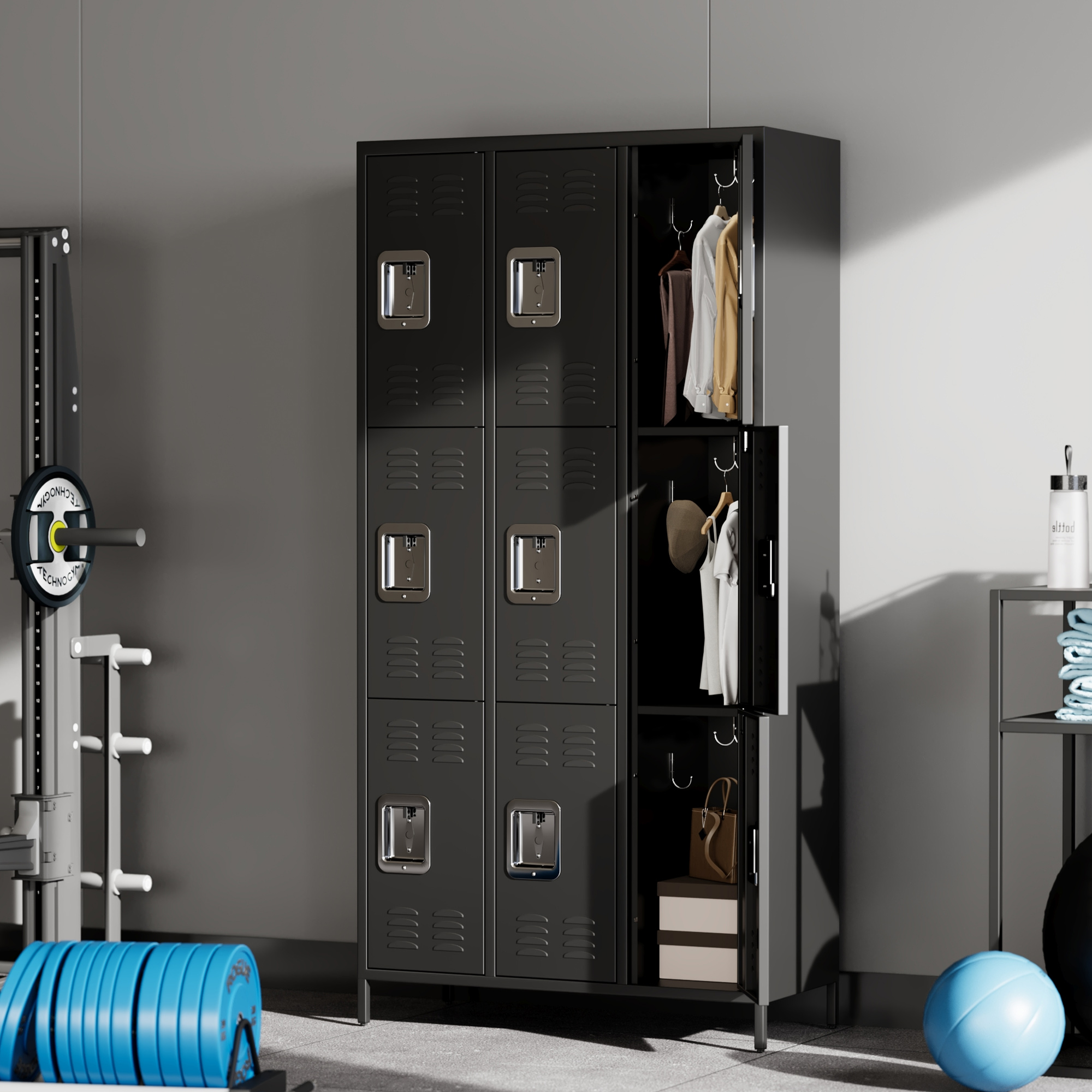 Garvee 9-Door Metal Storage Locker Cabinet with Locks and Hooks