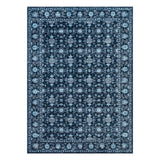 Garvee 10' × 13' Vintage Persian Medallion Area Rug, Machine Washable Non-Slip Low-Pile Soft Rug for Living Room, Bedroom & Dining Room, Blue - Blue
