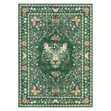 Garvee 5' x 7' Green Tiger Floral Area Rug, Washable Non-Slip Low-Pile Carpet for Living Room, Bedroom and Dining Room - Green