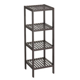 Garvee Space-Saving 4-Tier Wooden Corner Shelf, Freestanding Narrow Floor Standing Storage Rack with Slatted Shelves for Bathroom/Kitchen/Bedroom, Towel & Plant Stand, 13 x 13 x 38.5 in - Walnut, 4 Layers - Walnut Brown