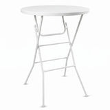 Garvee Portable 31.5" Folding Round Cocktail Table, High Top Bar/Pub Table - Detachable Locking Legs - HDPE Top - Heavy-Duty Metal Frame - 200 lb Capacity - Tool-Free Setup - Color: White - White