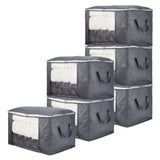 Garvee 6 Pack Storage Bags, Large 23.6x15.7x13.8 Inch Non-Woven Fabric Clothes Blanket Storage Bins, Foldable Closet Organizers with Reinforced Handles for Home Dorm Bedding Organization, Dark Grey - Dark Gray