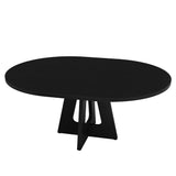 Garvee Modern Extendable Round Dining Table for 4-8 – Space-Saving MDF Tabletop, Durable Metal Frame, Adjustable Compact Design, Ideal for Kitchen, Dining Room, Living Room – Embossed Black - Black