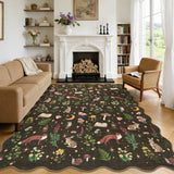 Garvee 4' × 6' Cottagecore Woodland Animal Kids Area Rug, Machine Washable Non-Slip Low-Pile Soft Rug for Nursery, Bedroom & Playroom, Brown - Brown