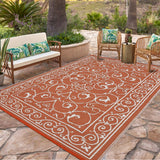 Garvee  9' x 18' Outdoor Rug Reversible Waterproof Foldable Plastic Straw Mat Lightweight Easy Clean for Patio Camping Beach Balcony - Orange