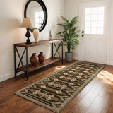 Garvee 2' × 6' Wavy Linear Runner Rug, Soft Washable Low-Pile Polyester Carpet for Hallway, Kitchen and Entryway, Brown - Brown