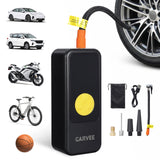 Garvee 150PSI Wireless Tire Inflator Air Compressor – Digital Pressure Gauge, Auto Shut-Off, Type-C Charging, LED Light, Rechargeable Battery – Car, Motorcycle, Two-wheeler, Sports Balls – Bright Yellow - US Standard - Bright Yellow