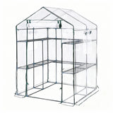 Garvee Walk-In Greenhouse, 56 x 56 x 77 IN Steel Frame with 3 Tiers, 12 Shelves and Clear PVC Cover for Balcony, Patio and Garden