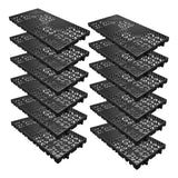 Garvee Heavy Duty Plastic Pallets - 23.6"x11.8"x1.18" - Stackable, Non-Slip, Waterproof, Dampness-Proof, Ventilated Grid Floor Pallets - Perfect for Basement, Garage, Kitchen, Outdoor Storage - Set of 12, Black