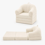 Garvee Folding Sofa Bed Convertible Chair 2 in 1 with U Shaped Arms & Handle, Chenille Fabric, No Assembly, Stable Base & Storage, Living Room Bedroom