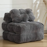 Garvee 3-in-1 Convertible Folding Sofa Bed Chair with Pillow & Back Support, Foldable Floor Mattress Futon, Comfy Portable Sleeper Floor Sofa Lounge for Living Room, Bedroom - Single, Gray - Gray