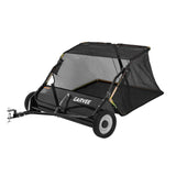 Garvee Tow Behind Lawn Sweeper 48", 16 cu.ft Leaf Collector, 71.6 lb Carbon Steel Yard Sweeper with Universal Hitch & Dump Rope for Riding Mowers, Black - Black