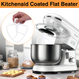 Garvee K45B Flat Beaters for 4.5QT Tilt-Head Stand Mixer – Coated, Dishwasher Safe, Compatible with Home Brand KSM45 KSM90, Stainless Steel Bowl, Replacement for W10672617, 9708470 – 2-Pack – White