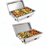 Garvee Electric Chafing Dish Buffet Set – 2 x 4.5QT Stainless Steel Food Warmers – 2*1/2 Food Pan Digital Temperature Control Display – Portable Buffet Servers – NSF Certified for Catering, Parties, Weddings