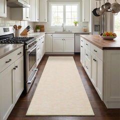 Garvee Washable Runner Rug 2x6 Hallway Runner Rug Modern Solid Color Non Slip Runners Minimalist Low Pile Non-Shedding Long Rugs Soft Thin Foldable Mat for Entryway Kitchen Bathroom Bedside Beige - Beige