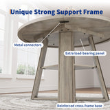 Garvee Space-Saving Round Dining Table for 2-4 – 43 Inch Modern Circle Table with Wooden Pedestal Base & Storage Shelf – For Small Apartment Dining Room – Gray
