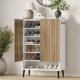 Garvee Large Shoe Cabinet with Doors, 6 Tier Shoe Storage Cabinet with Adjustable Shelves, Freestanding Shoe Rack Cabinet Organizer for Entryway, Hallway, Living Room, White