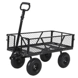 Garvee ﻿ Heavy Duty Steel Garden Cart, 950 LBS Load Capacity Garden Wagon with 10 inch Tire and 180° Rotating Handle Attach to ATV or Tractor Blac - Black