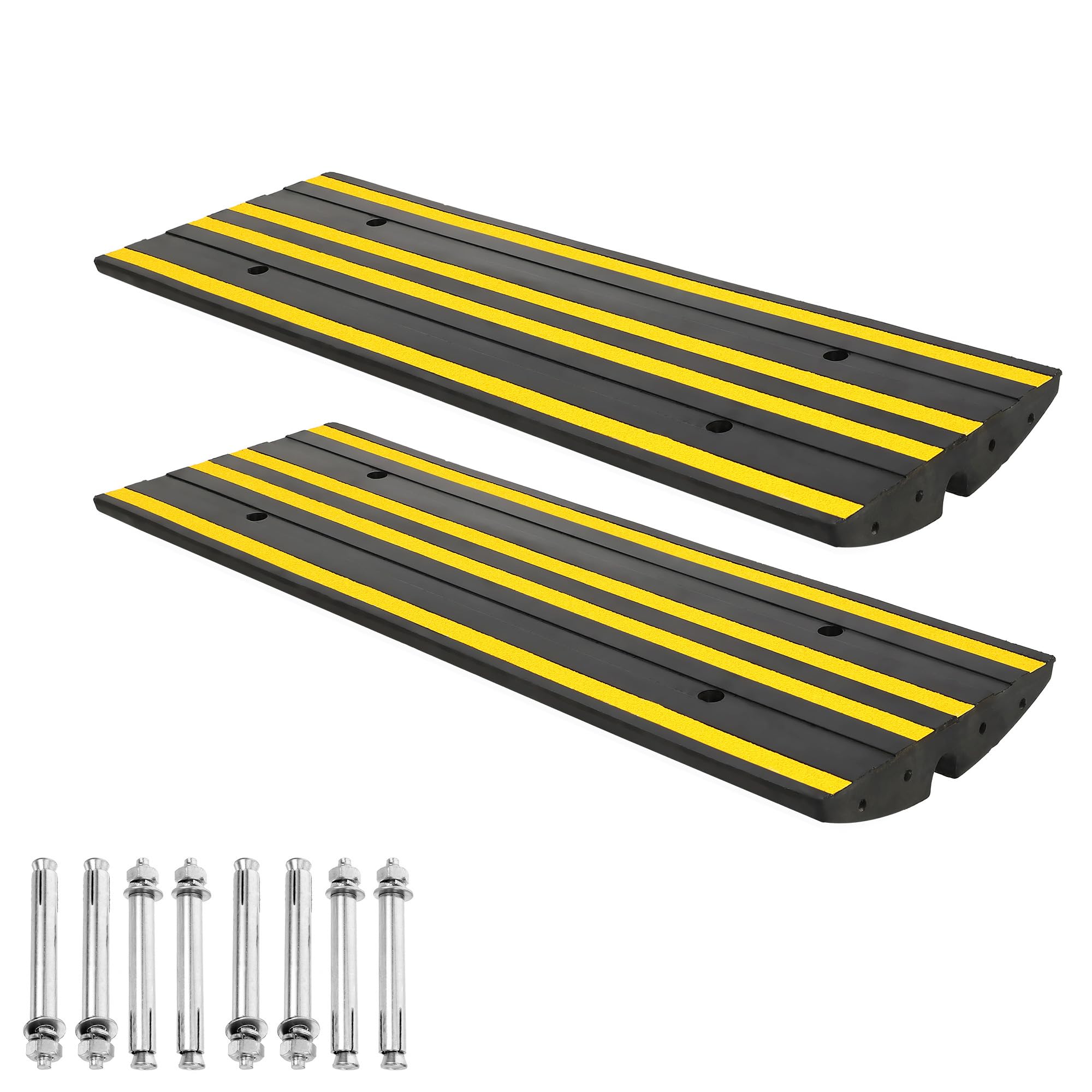 Garvee Rubber Driveway Ramps Heavy Duty Accessibility 2.5-Inch Incline ...