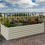 Garvee 2PCS Metal Raised Garden Bed Planter Box, 6x3x2ft - Durable Outdoor Flower & Vegetable Growing Kit - Easy Assembly - Beige - System Default