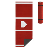 Garvee 10' x 3.8' Baseball Batting Mat with Home Plate, Practice Turf with Batter's Box Lines, 16mm Thick Shock-Absorbing EVA Foam Backing, Portable Roll-Up Mat for Indoor & Outdoor Hitting Practice - Red