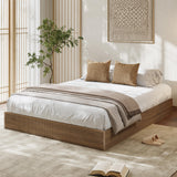 Garvee Minimalist Fluted Platform Bed Frame – Sturdy Wood, Low Profile, Noise-Free, Easy Assembly, No Box Spring Needed – Full Size, Walnut Color (AAE35-13A)