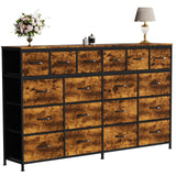 Garvee 63 Inch Dresser for Bedroom, Dresser for Closet with 18 Drawers, Large TV Stand for 55, 65, 70 Inch TV, Entertainment Center with Storage, Wide Long Chest of Drawers, Brown - Rustic Brown