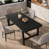 Garvee Industrial Rustic Dining Table for 4-6 – Sturdy Wood Top & Metal Legs – Modern Farmhouse Kitchen Table – Easy Assembly – Versatile for Dining Room, Kitchen, Home Office – Black 1600 - Black