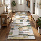Garvee 2' × 8' Boho Geometric Runner Rug, Machine Washable Non-Slip Low-Pile Rug for Hallway, Kitchen & Entryway, Khaki