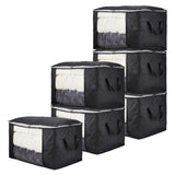 Garvee Fabric Storage Bins 21.7x13.8x12.6 Inches, 3/6 Pack Closet Organizers for Bedroom, Foldable Nonwoven Bags with Handles for Clothes Blankets Comforters, Heavy Duty Cube Bins for Shelves Dorm Storage - Black