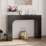 Garvee Farmhouse Narrow Console Table for Entryway or Behind Couch, 47 in Long Slim Sofa Table, Wood Rectangular Hallway/Foyer Accent Table, Black, 1.2m black embossed - Black