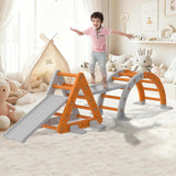 Garvee 9-in-1 Toddler Indoor Climbing Set - Early Childhood Motor Skills Development Playset with Arch, Ramp, Ladder, and Slide, Durable HDPE & PP Jungle Gym for Kids Ages 1-8 (Gray/Orange, USA)