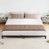Garvee Low Profile Metal Platform Bed Frame - Heavy Duty, Noise-Free, Easy to Assemble, Under Bed Storage, Sturdy Steel Slats - No Box Spring Needed - Bedroom, Apartment, Guest Room - Black, California King 6 Inch - Black - 6 Inch