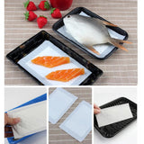 Garvee 100pcs Meat Absorbent Pads - Disposable Moisture Absorbing Kitchen Tray Liners for Meat, Fish, Poultry, Fruits, Vegetables - Keeps Food Packaging Clean & Dry - 160 x 80mm