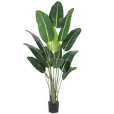Garvee 84 in Artificial Tree Bird of Paradise Artificial Plant with 17 Trunks Fake Tree - 7 ft Faux Plants Fake Banana Tree Plant with Pot Artificial Trees for Home Decor Indoor Outdoor