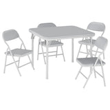 Garvee 5 Piece Boys Girls Folding Table and Chairs Set, Activity Table and Chairs Set for Dining Room,Daycare,Classrooms - Grey