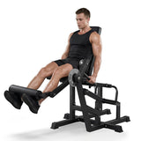 Garvee Seated Leg Curl & Extension Machine - Heavy Duty Leg Workout Bench with 12-Position Angle Adjustment for Hamstring Curl, Quad Extension & Lower Body Strength Training, 700 LBS Capacity - Black - Black