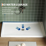 Garvee Rectangular Non-Slip Shower Base – 60x32 Inch White Acrylic Pan, Center/Right Drain Option, ABS Construction, Three-Sided Waterproof, Brushed Nickel Stainless Steel Drain Cover, Drain Kit – 60*32" + rectangular stainless steel baffle, drain hole on - White