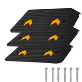 Garvee 3-Pack 4-Inch Rubber Threshold Ramp – 33,000 lbs Capacity Heavy Duty Non-Slip Wheelchair Entry Ramp for Doorways, Driveways, Scooters & Cars (Black)