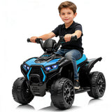 Garvee 6V Battery Powered Kids ATV Car with Lights, Music, 3.5mph Speed, Durable All-Terrain Tires, Safe Ride for Toddlers Ages 3-6, Outdoor Fun - Blue