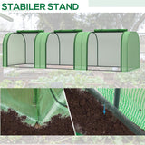 Garvee Portable Mini Greenhouse for Indoor & Outdoor, 10' x 3' x 2.5', Waterproof PE Cover, Heavy-Duty Steel Frame, Roll-Up Zipper Door, Ideal for Seedlings, Garden, Patio, Balcony – White