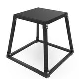 Garvee Heavy-Duty Steel Plyo Box, 18-Inch Metal Jump Box for Functional Fitness, Strength Training, and Athletic Workouts - Matte Black - Black